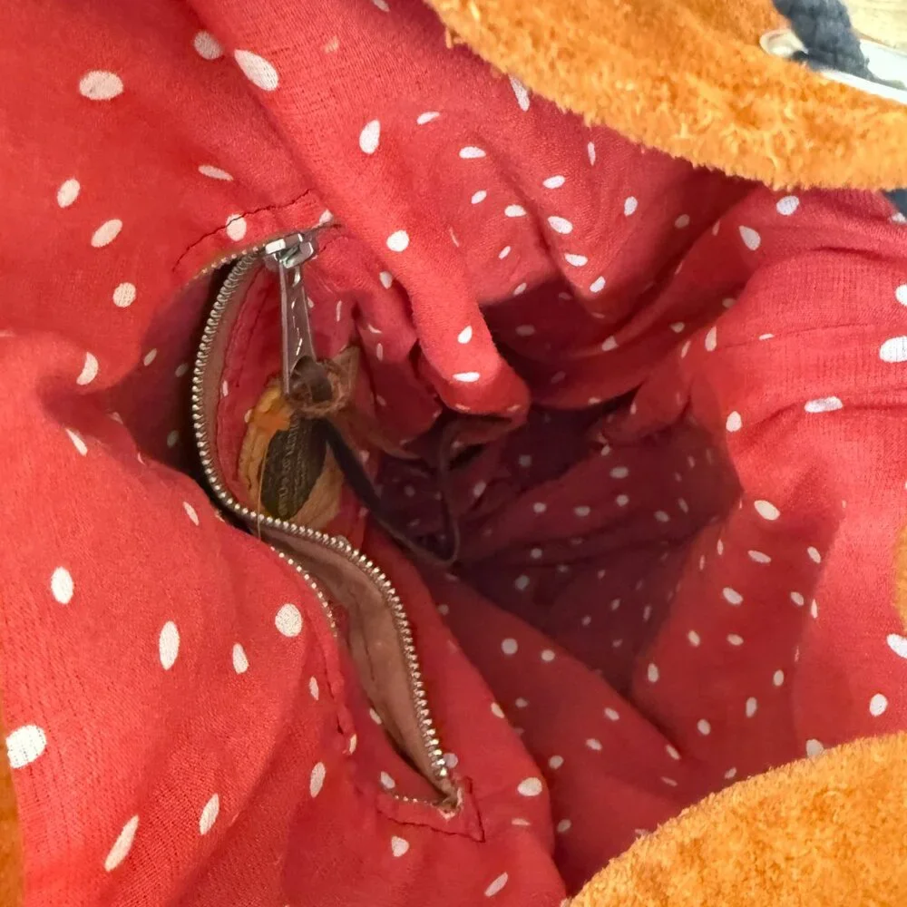 Brown Suede Drawstring Backpack Boho - Picture 6 of 8